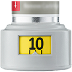 Culoarea galbenă indică faptul că au mai rămas numai 10 pufuri până când va trebui să înlocuiți cartușul